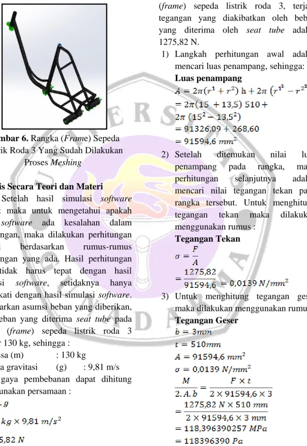 Gambar 6. Rangka (Frame) Sepeda  Listrik Roda 3 Yang Sudah Dilakukan 