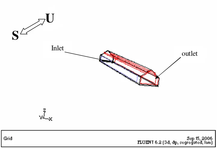 Gambar 4. Geometri model kandang hasil simulasi skenario 1 