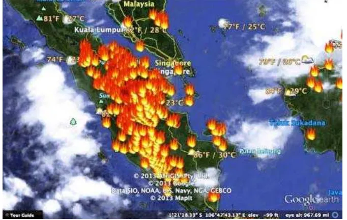 Gambar b.4 Loksi Kebakaran Hutan di Pulau Sumatera. 