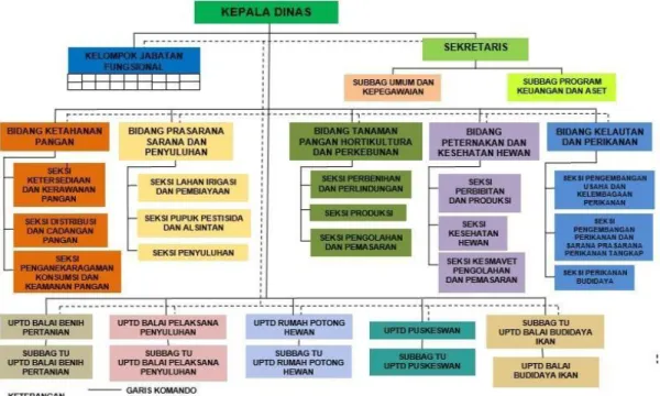 Gambar VI.1 Struktur Organisasi Dinas Pertanian Pangan Kelautan dan Perikanan Kabupaten  Bantul 