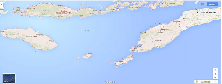 Gambar 1.2 Nusa Tenggara Timur dilihat melalui Google Maps
