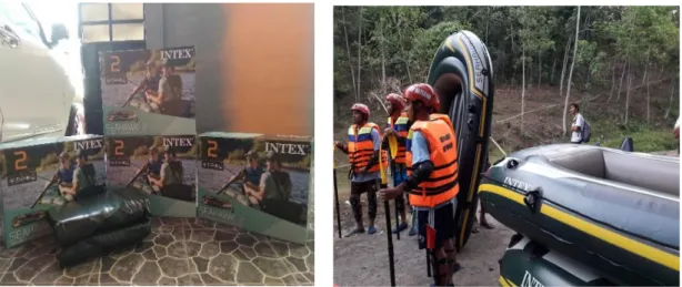 Gambar 1. Perahu Karet/Boat (Sumber: Doc. Pengabdian)  2.  Pelampung 