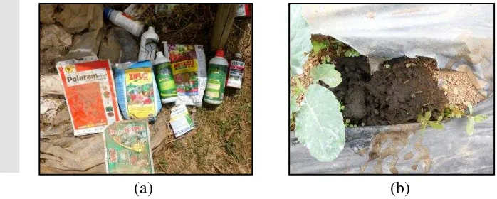 Gambar 4  Penggunaan bahan penunjang praktik pertanian di lahan pertanian non-organik  
