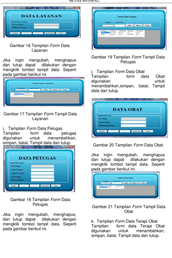 Gambar 17 Tampilan Form Tampil Data  Layanan 
