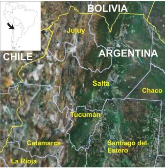 Figure 8: North-Western Argentina (modified from Google Earth 2006) 