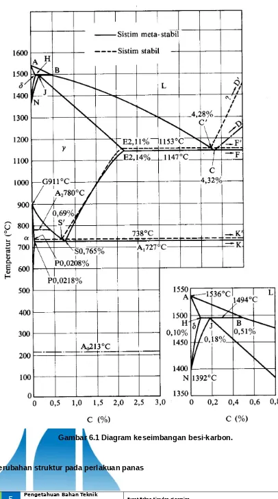 Gambar 6.1 Diagram keseimbangan besi-karbon.
