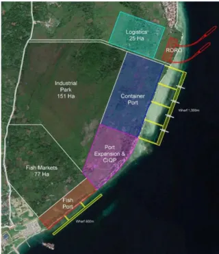 Gambar  4.  Peta  Desain  Rencana  pembangunan  Pelabuhan Ambon Baru pada lahan 200 Ha (Sumber  Kemenhub dan PT