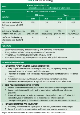 Table 4: The End TB Strategy