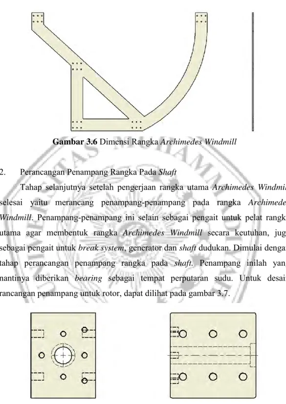 Gambar 3.6  Dimensi Rangka Archimedes Windmill 