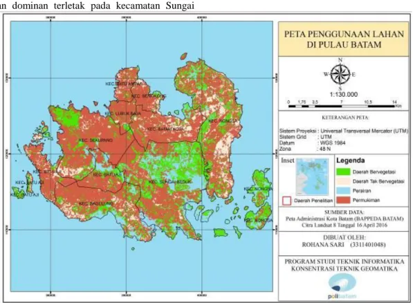 Gambar 2. Peta Penggunaan Lahan Di Pulau Batam 