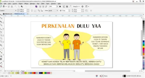 Gambar 1. Tokoh pada e-comic yang dibuat dengan software Corel Draw X8 