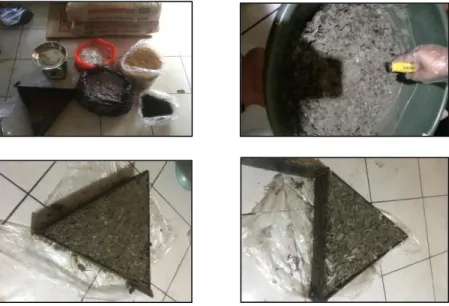 Gambar 3. Proses pembuatan batako 