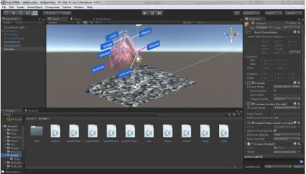 Gambar 4. Proses pengaturab objek 3D terhadap marker 