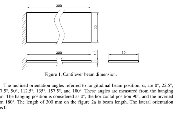 Figure 1. Cantilever beam dimension. 