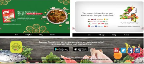 Gambar 5 Tampilan ikon next/previous pada banner ads  dan footer pada situs Tukangsayur.co