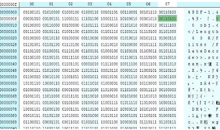 Gambar 2.7. Binary pada file PDF 