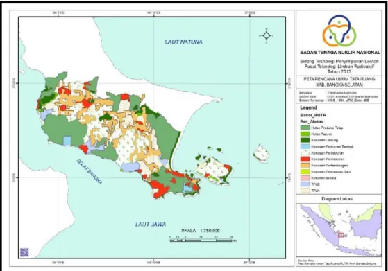 Gambar 7. Peta rencana umum tata ruang wilayah Kabupaten Bangka Selatan Evaluasi Wilayah Potensial Bangka Selatan
