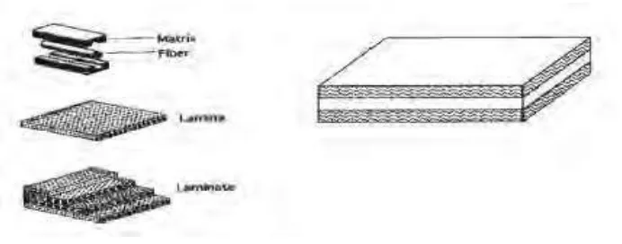 Gambar 2.1 Komposit Serat (fibrous composites ) ; (a) Continous Fiber Composite 