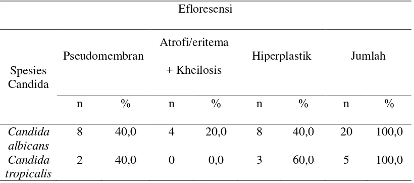 Tabel 4.10. Efloresensi/Bentuk Lesi Setelah Pengobatan 