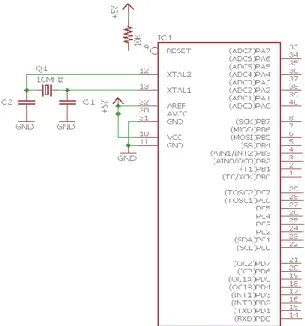 Gambar 3.2 Rangkaian mikrokontroler ATMega8535 