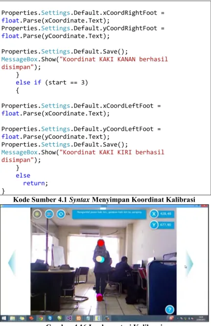 Gambar 4.16 Implementasi Kalibrasi 