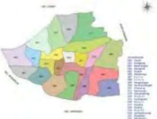Gambar 4.4. Letak Geografis Kecamatan Menganti  Sumber : Kecamatan Menganti dalam Angka, 2013  Batas Wilayah Kecamatan Menganti antara lain: 