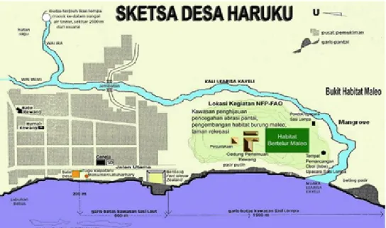 Gambar 6  Sketsa Desa Haruku  (Sumber: Mirolas, 2012)