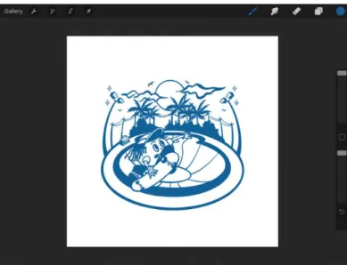 Gambar 3.9 Ingking Artwork  Sumber: Screen Capture Procreate 