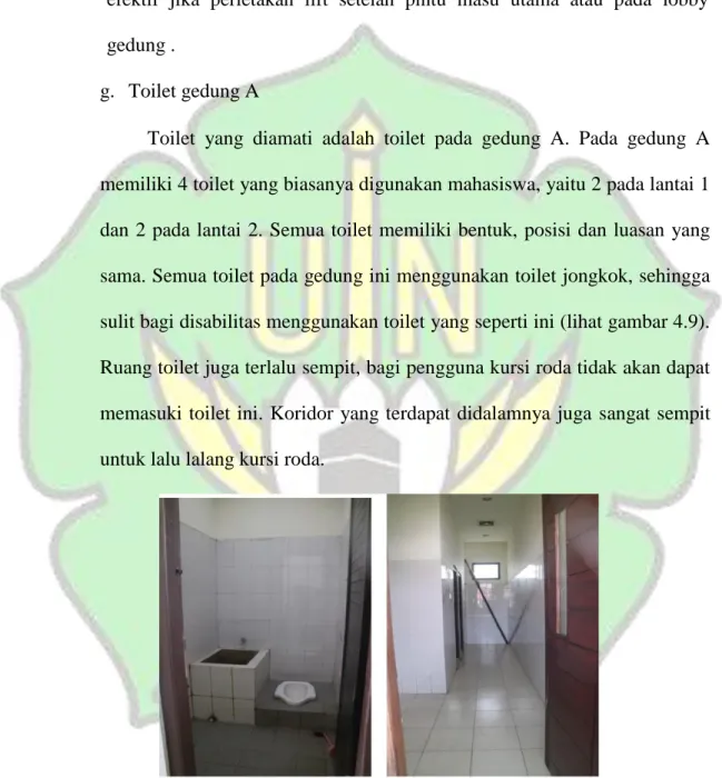 Gambar 4.9 Toilet pada gedung A 
