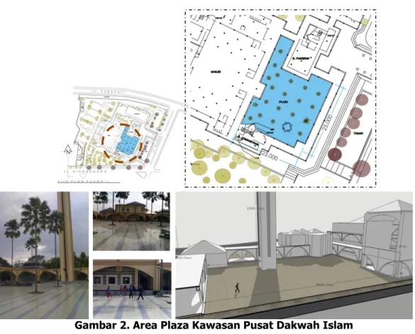 Gambar 2. Area Plaza Kawasan Pusat Dakwah Islam   (Sumber : Analisis Data) 