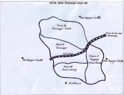 Gambar 4.1. Peta Desa Pegagan Julu VIII (Lokasi Penelitian di Dusun Tanggiring) 