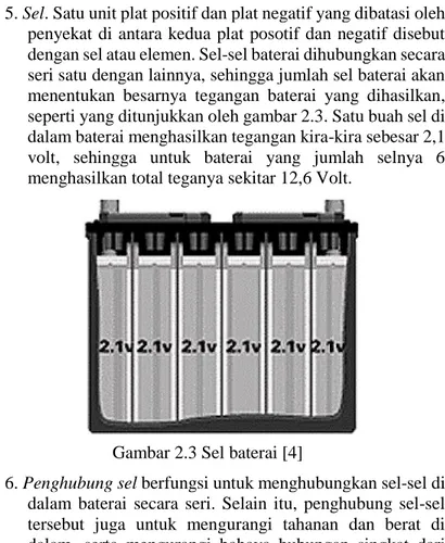 Gambar 2.3 Sel baterai [4] 
