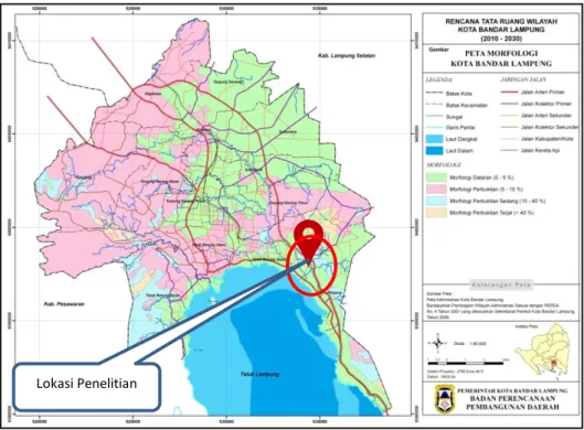 Gambar 3.1. Peta Morfologi Kota Bandar Lampung 