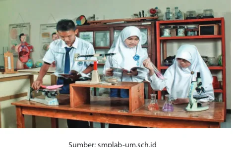 Gambar 4.1: Siswa SMP sedang melakukan percobaan