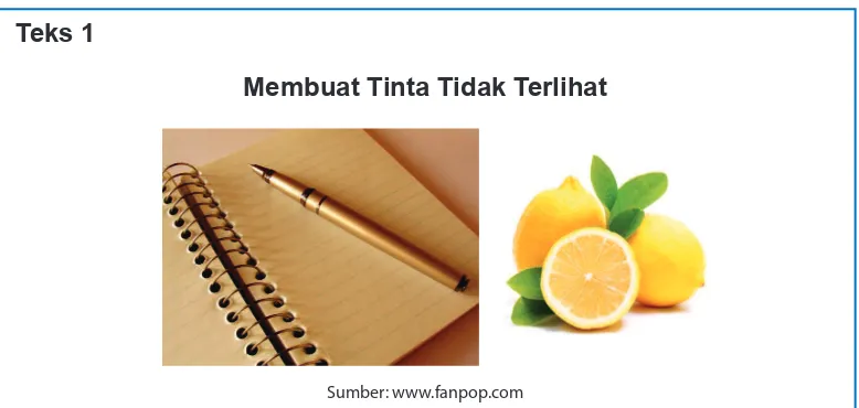 Gambar 4.6: Kertas, tinta, dan perasan jeruk lemon sebagai sarana penyampaian pesan