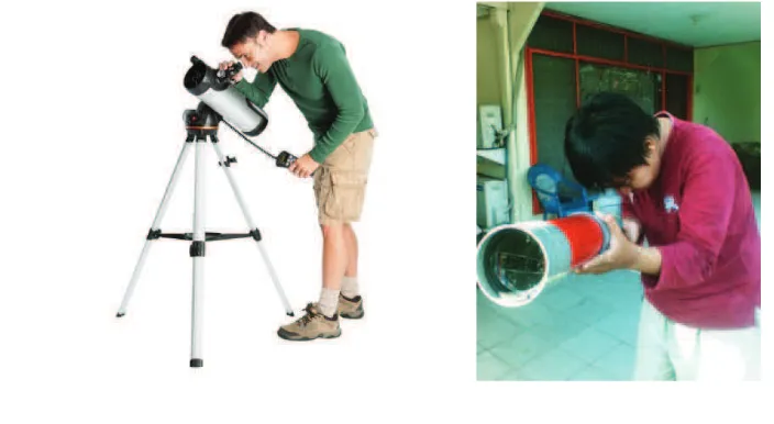Gambar 4.4: Teleskop canggih dan teleskop sederhana