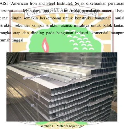 Gambar 1.1 Material baja ringan (Sumber : Pinterest.com)