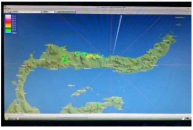 Gambar 4. Tampilan Radar BMKG Gorontalo  Setelah Penanganan Gangguan 