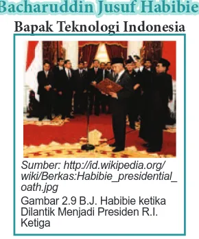 Gambar 2.9 B.J. Habibie ketika Dilantik Menjadi Presiden R.I. Ketiga