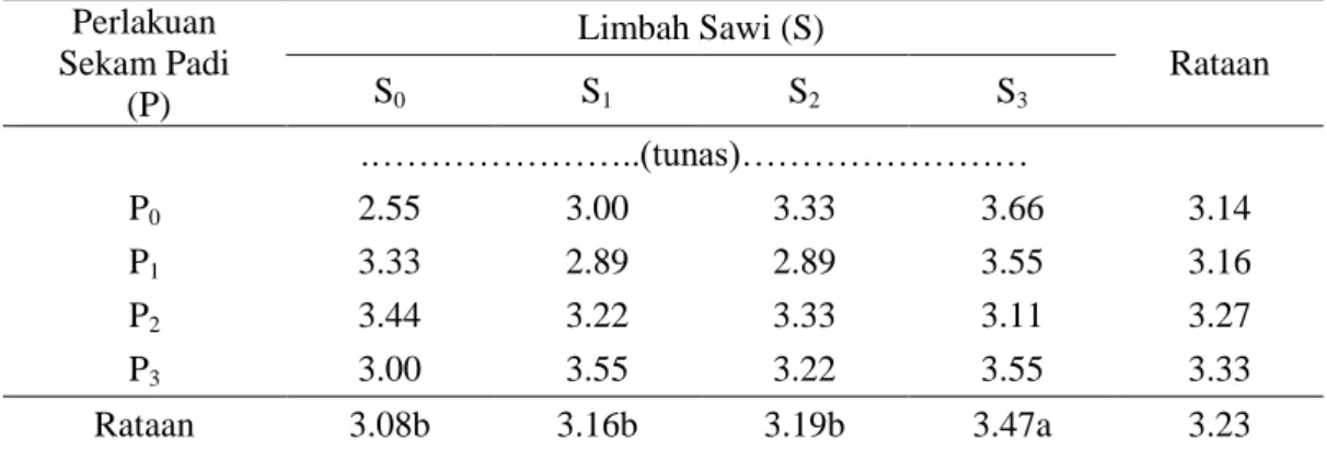 Tabel  3.  Jumlah  Tunas  Setek  Tanaman  Nilam  Umur  8  MST  Dengan  Pemberian    POC  Limbah Sawi dan Abu Sekam Padi 