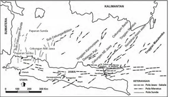 Gambar 3. Tektonik regional Cekungan Jawa Timur [8] .  Sejarah geologi terbentuknya 