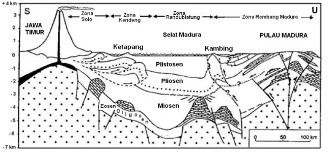 Gambar 4. Penampang Cekungan Jawa Timur  [9] .  HASIL PENYELIDIKAN 