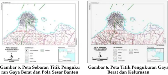 Gambar 5. Peta Sebaran Titik Penguku  ran Gaya Berat dan Pola Sesar Banten 