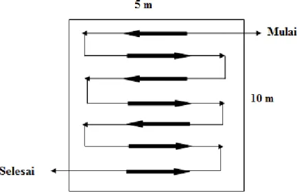 Gambar 8. Pola bolak-balik rapat  Prosedur Pengukuran Bulk Density 