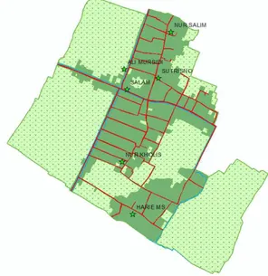 Gambar IV.3 Peta persebaran pelanggan  Dari  jumlah  rumah  yang  ada  di  desa  Sarirejo  yaitu  sebanyak  948  rumah  sedangkan  jumlah  pelanggan ABDES  adalah  582