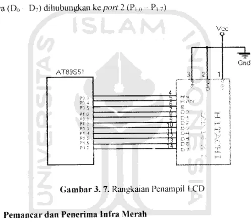 Gambar 3. 7. Rangkaian Penampil LCD