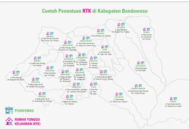 Gambar 8. Distribusi RTK di Kabupaten Bondowoso Contoh Penentuan RTK di Kabupaten Bondowoso
