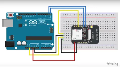 Gambar 2.4 wiring Arduino UNO ke ESP32-CAM 