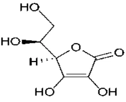 Gambar 2.1 Struktur kimia vitamin C 