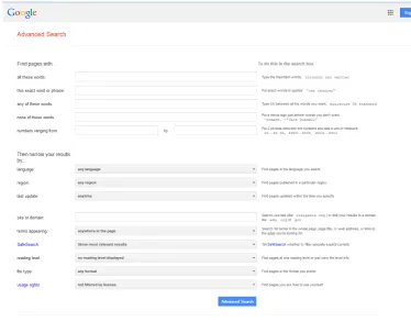 Gambar 2.2. Advanced search pada google 